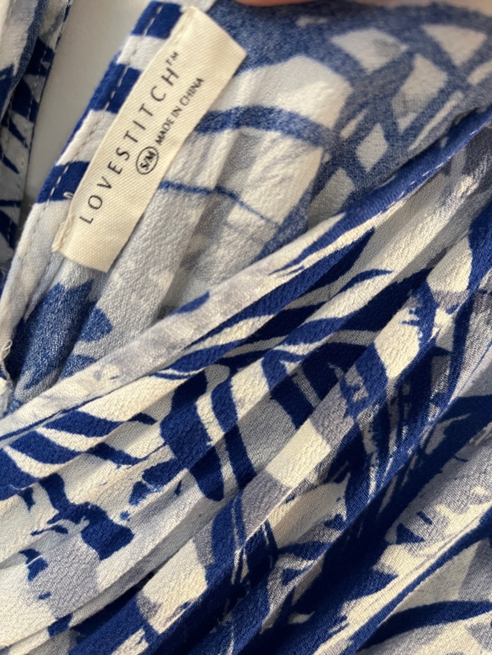Pinkblush Maternity Blue & White Tropical Print Maxi Dress - Picture 2 of 5